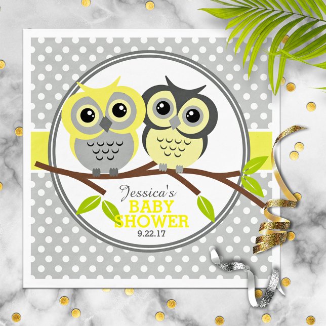 Servilleta De Papel Adorable Owls Baby Shower (Subido por el creador)