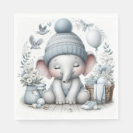 SERVILLETA DE PAPEL ADORABLE PASTEL BABY BLUE BOY ELEPHANT