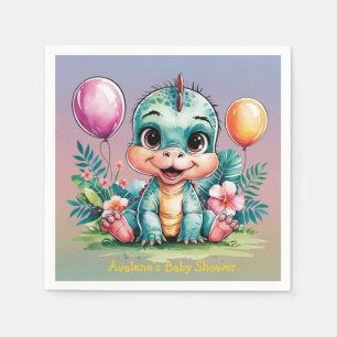 Servilleta De Papel Adorable Pequeño Dinosaurio Baby Shower
