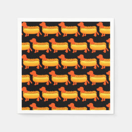 Servilleta De Papel Adorable perro caliente de Dachshund