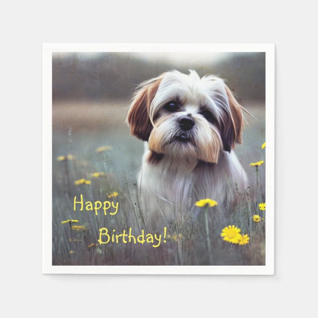 Servilleta De Papel Adorable Shih Tzu Paper Napkins (Anverso)