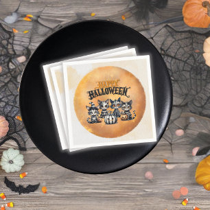 Servilleta De Papel Adorable Spooky Strike Halloween Kitten
