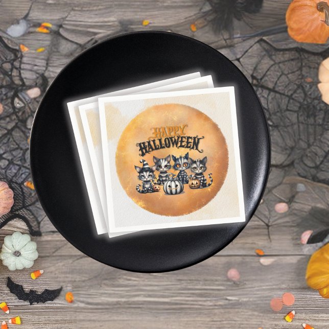 Servilleta De Papel Adorable Spooky Strike Halloween Kitten (Subido por el creador)