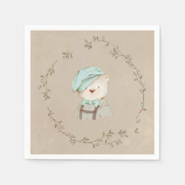 Servilleta De Papel Adorable Teddy Bear Mano Vintage Whimsy