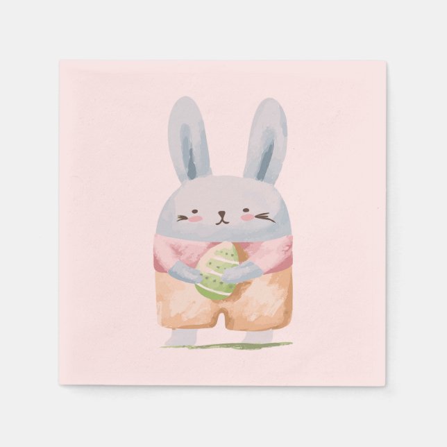 Servilleta De Papel Adorable Watercolor Easter Bunny (Anverso)