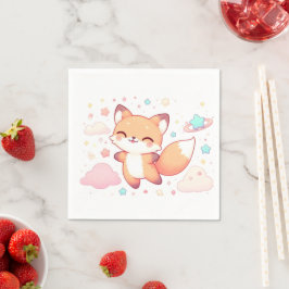 Servilleta De Papel Adorable Woodland Fox Baby Shower