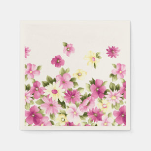 Servilleta De Papel Adorables Flores De Colores Femeninas En Flor