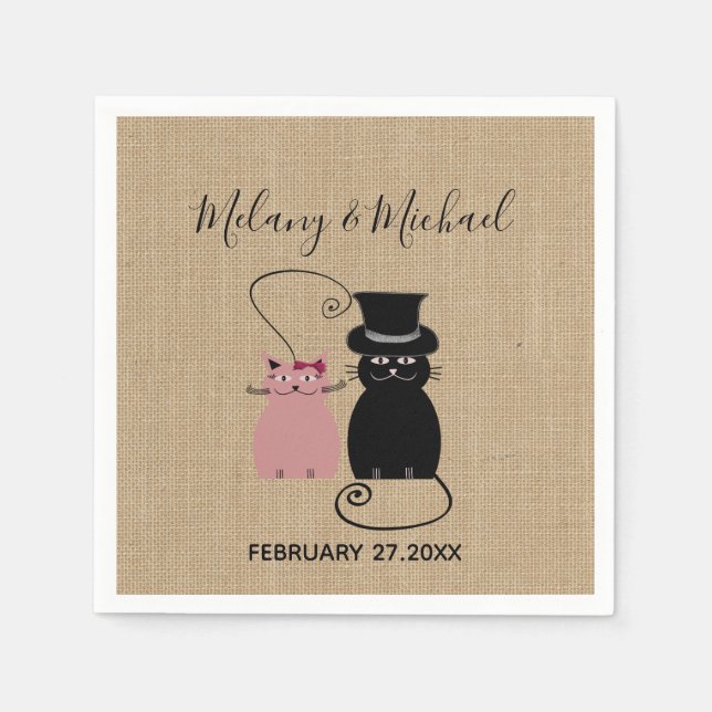 Servilleta De Papel Adorables lindos y graciosos gatos personalizados  (Anverso)