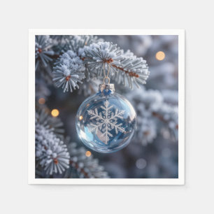Servilleta De Papel Adorno de copo de nieve de cristal de Navidad