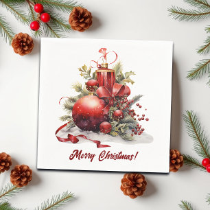 Servilleta De Papel Adorno de Navidad de árbol de bayas de invierno de
