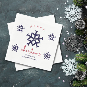 Servilleta De Papel Adorno de Nieve de Avión de Navidad Minimalista de