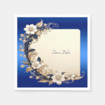 Adorno Floral Blanco Azul