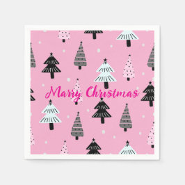 Servilleta De Papel Adorno navideño rosa Feliz Navidad