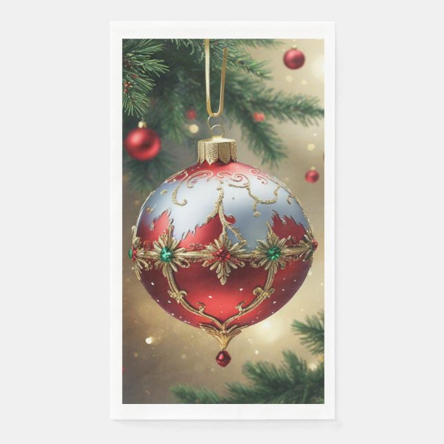 Servilleta De Papel Adorno Navideño Sofisticado (Anverso)