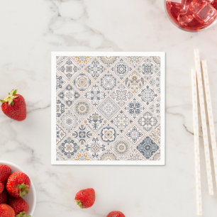 Servilleta De Papel Adorno tradicional portugués y español Boho