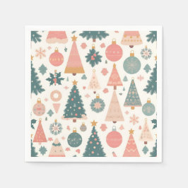 Servilleta De Papel Adornos de árbol de Navidad pastel navideños