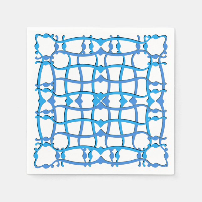 Servilleta De Papel Adornos de azulejos turquesa azul italiano fiesta  (Anverso)