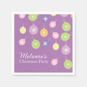 Servilleta De Papel Adornos de Navidad de Pastel Copos de Nieve Violet