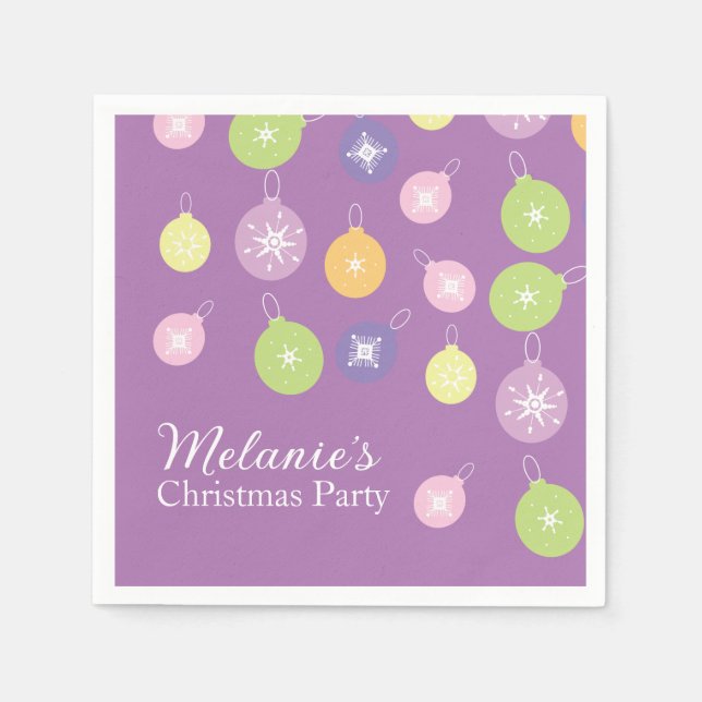 Servilleta De Papel Adornos de Navidad de Pastel Copos de Nieve Violet (Anverso)