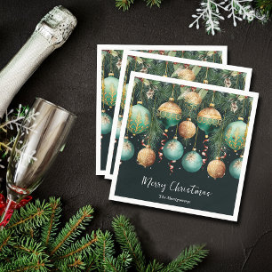 Servilleta De Papel Adornos de Navidad para árbol de color dorado y ve