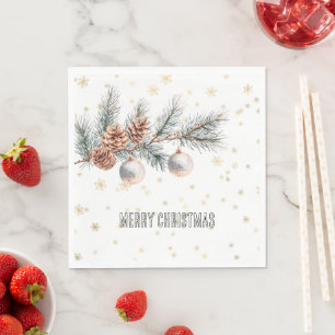 Servilleta De Papel Adornos de piñas de pino para árbol de Navidad en