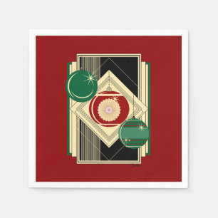 Servilleta De Papel Adornos Navideños Vintage Art Deco