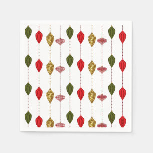 Servilleta De Papel Adornos Vintage Modern Glam para Navidad y Festejo