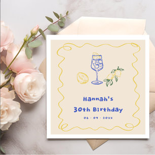 Servilleta De Papel Adulto de verano de mano dibujado 30 cumpleaños