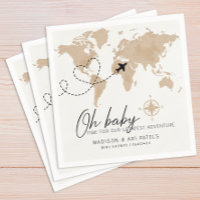 Adventure Awath Baby Shower Map Napkins