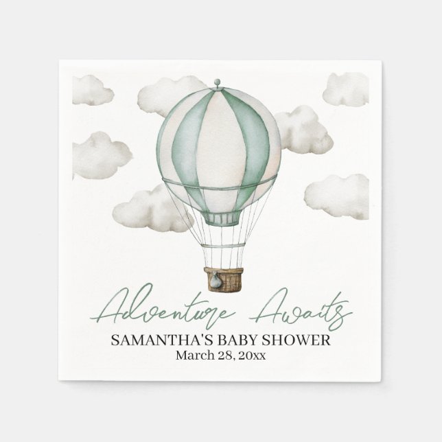 Servilleta De Papel Adventure Awath Baby Shower Paper Napkin (Anverso)