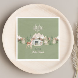 Servilleta De Papel Adventure Awath Sage Green Mountain Baby Shower