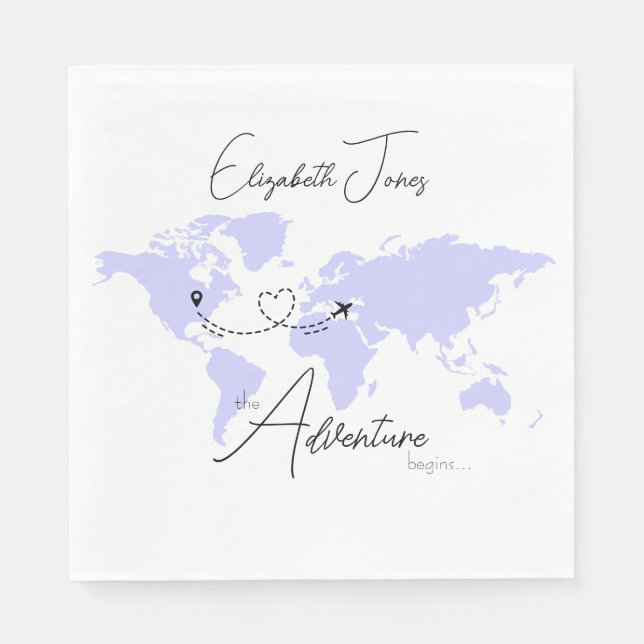 Servilleta De Papel Adventure Begins College Graduation Party (Anverso)