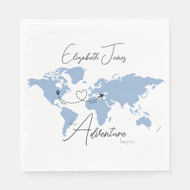 Servilleta De Papel Adventure Begins College Graduation Party (Anverso)