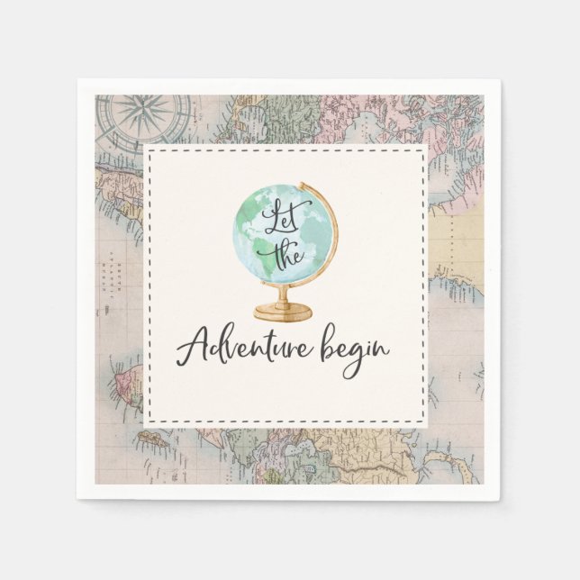 Servilleta De Papel Adventure Begins Fiesta de Baby Shower Napkin (Anverso)