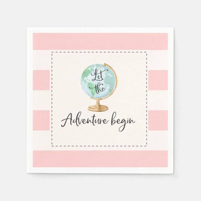 Servilleta De Papel Adventure Begins Fiesta de Baby Shower Napkin (Anverso)