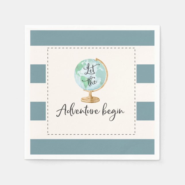 Servilleta De Papel Adventure Begins Fiesta de Baby Shower Napkin (Anverso)