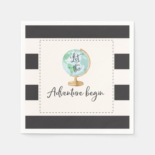 Servilleta De Papel Adventure Begins Fiesta de Baby Shower Napkin (Anverso)