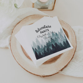 Servilleta De Papel Adventure Watercolor Rustic Forest Baby Shower