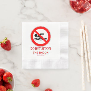Servilleta De Papel Advertencia roja de SlipperyJoe's No Cucharear Toc