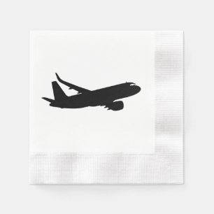 Servilleta De Papel Aeronave Jet Liner Black Silhouette a personalizar