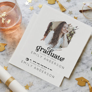 Servilleta De Papel Aesthetic Grad Party Custom Photo Graduation
