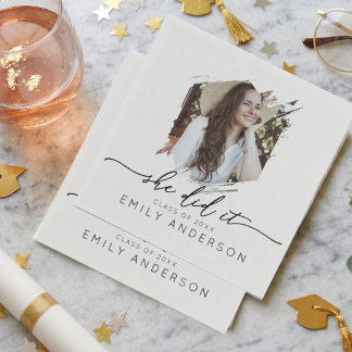 Servilleta De Papel Aesthetic Grad Party Photo Graduation