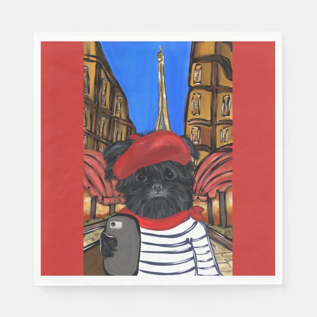 SERVILLETA DE PAPEL AFFENPINSCHER (Anverso)