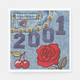 Servilleta De Papel Afiche de época 2001 Cumpleaños o Reunión