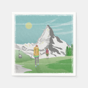 Servilleta De Papel afiche de viaje de matterhorn Suiza