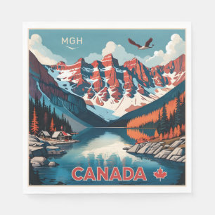 Servilleta De Papel Afiche de viaje del Monograma de personalizado Can