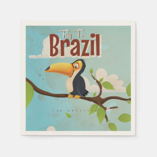 Servilleta De Papel Afiche de viaje turístico de Brasil
