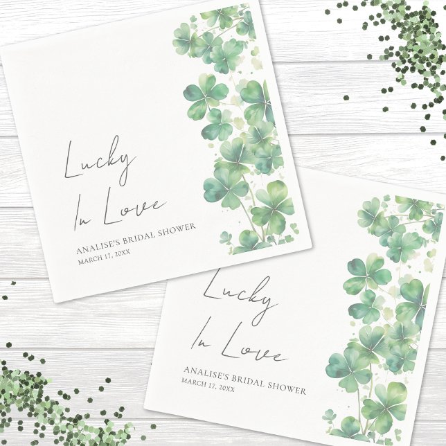 Servilleta De Papel Afortunada En El Amor Fiesta De Despedida De Solte (Lucky In Love St. Patrick's Day Bridal Shower Napkins)