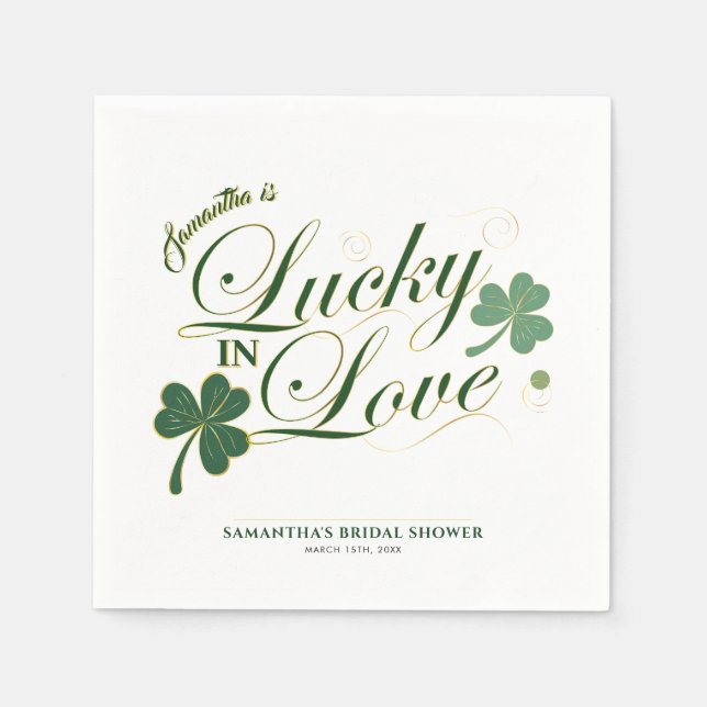 Servilleta De Papel Afortunada en Love St Patrick's Modern Bridal Show (Anverso)