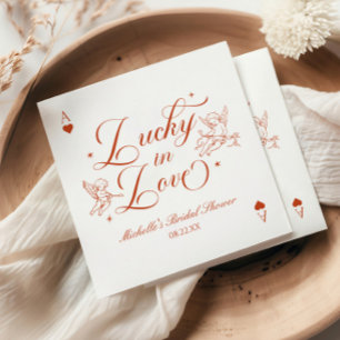 Servilleta De Papel Afortunado en el amor Vintage Cupido Despedida de